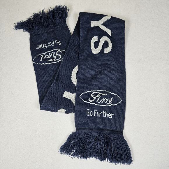 Dallas Cowboys Ford Scarf Go Further Blue Knit Winter NFL Football Texas Fringe - Picture 11 of 12